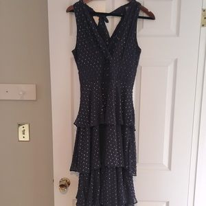 A beautiful navy blue with silver sparkle dress